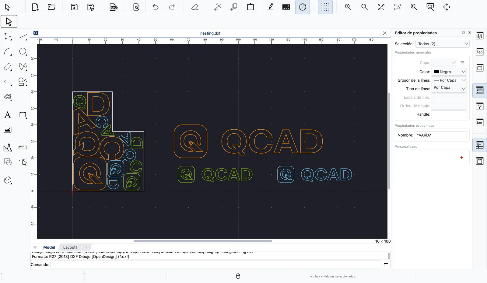 QCAD/CAM Nesting