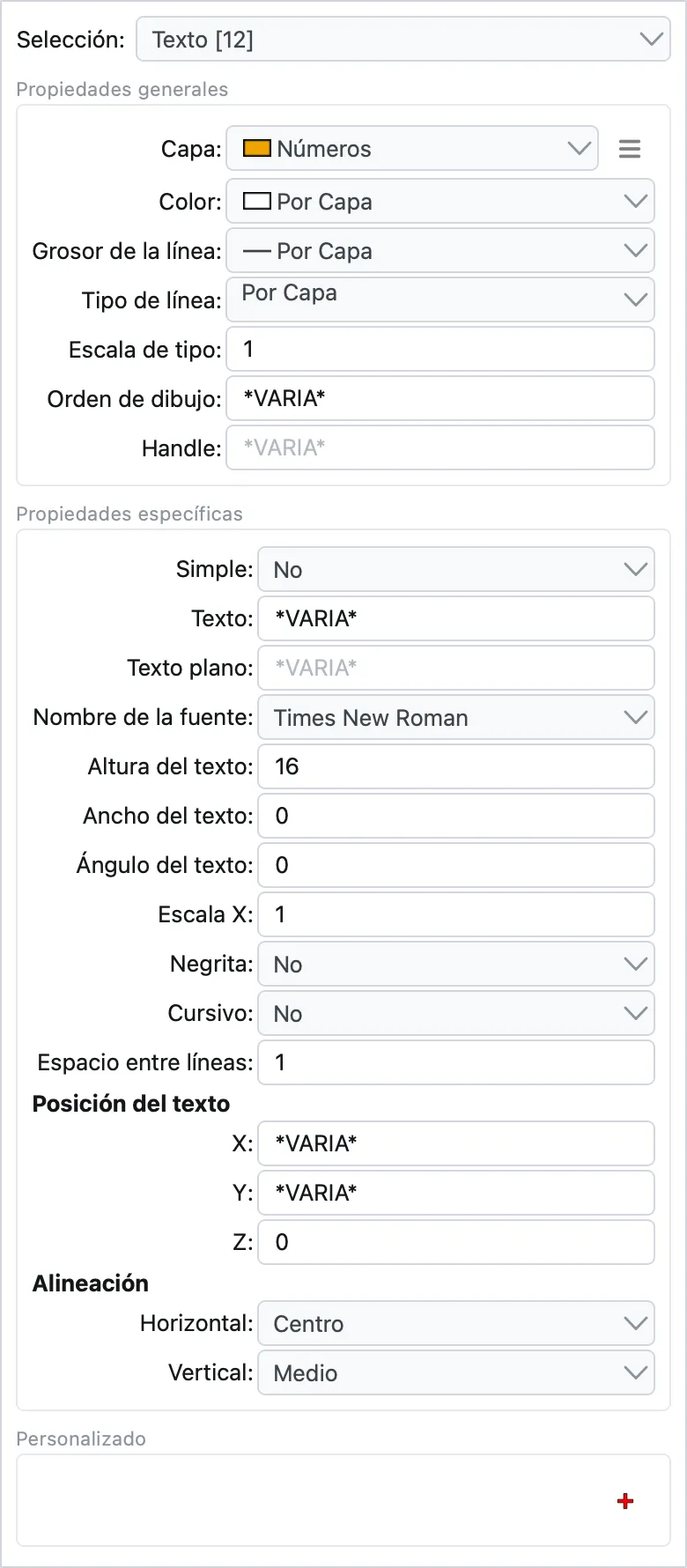 Editor de propiedades