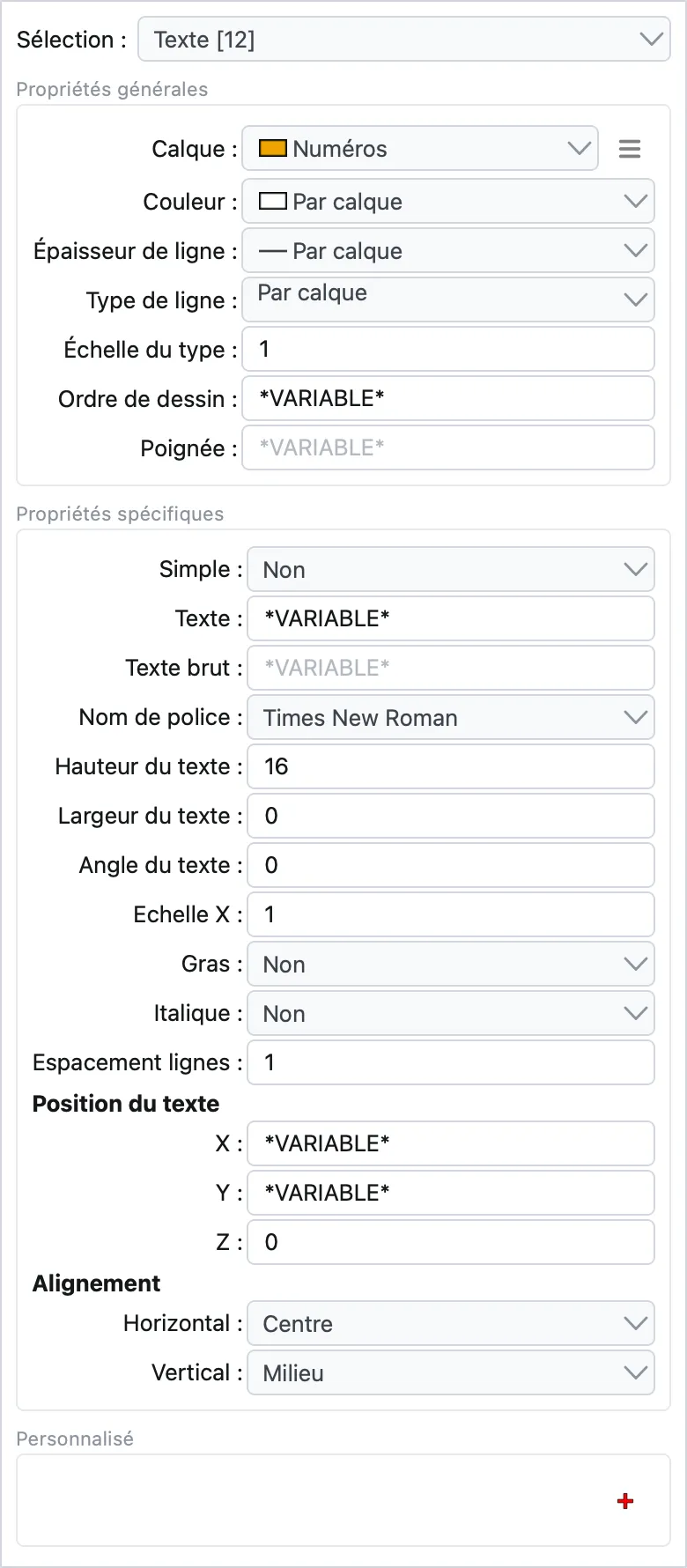 Éditeur de propriétés