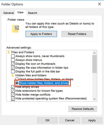 Włączanie wyświetlania ukrytych plików i folderów w Eksploratorze Windows